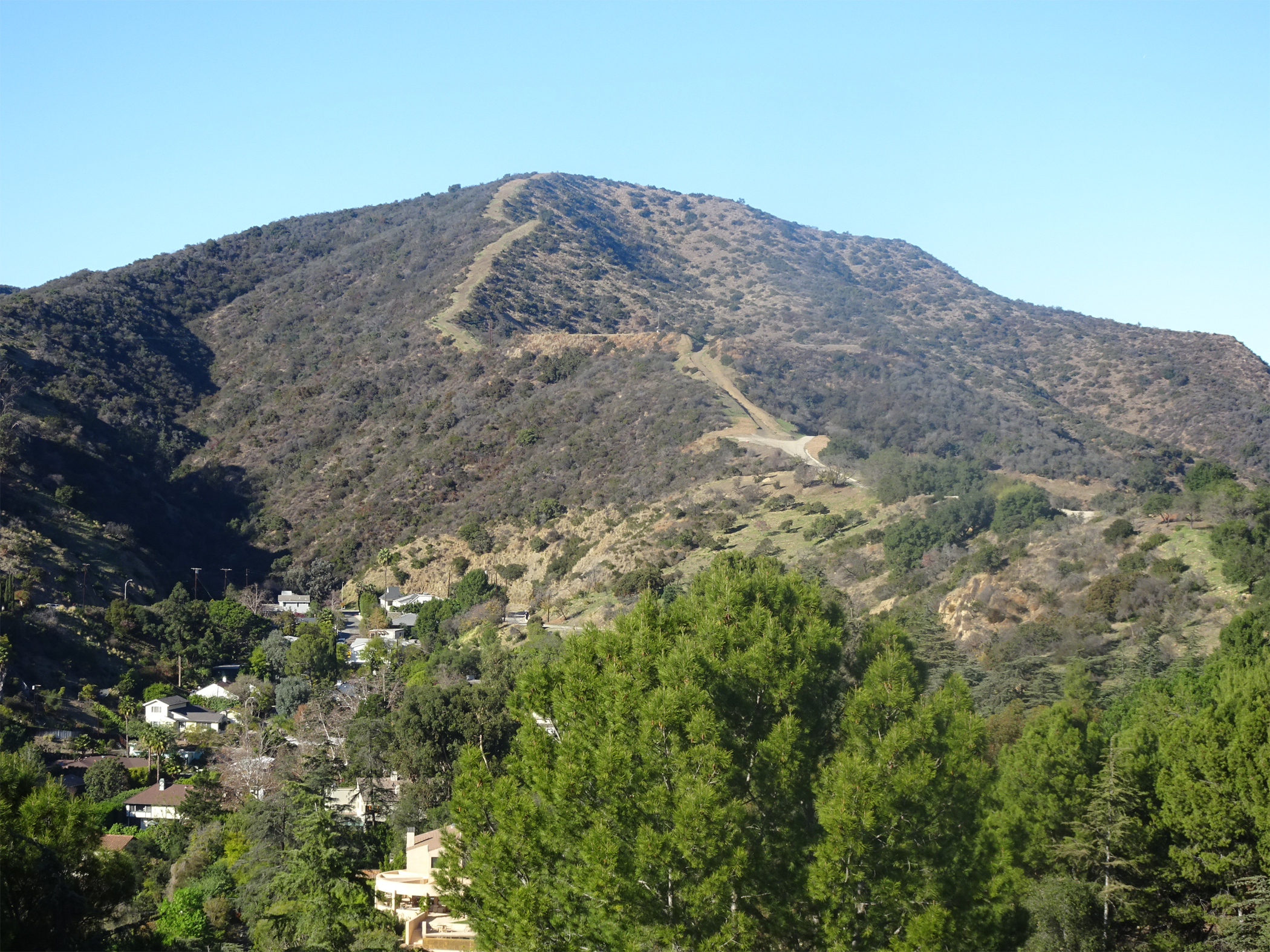 The mountain from which Richard Meier envisioned the Getty Center on the opposite mountain.